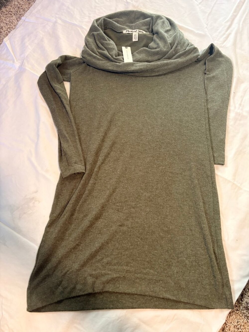 Michael Stars Cowl Neck Tunic Sweater Olive Green Size S NWT Anthropologie